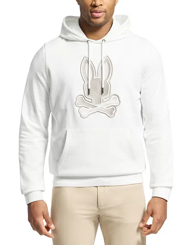 Psycho Bunny New Castle Embroidered French Terry Hoodie In Ecru