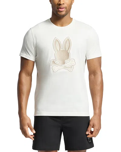 Psycho Bunny New Castle Embroidered Graphic Tee In Ecru