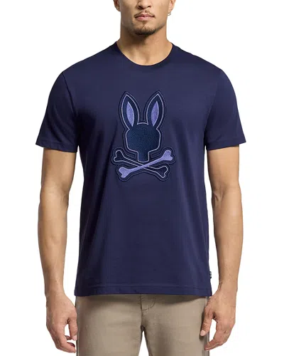 Psycho Bunny New Castle Embroidered Graphic Tee In Evening Blue