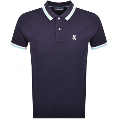 Psycho Bunny Nolan Pique Polo T Shirt Navy In Blue