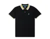Psycho Bunny Oliver Neon Tipped Polo Black Big And Tall Shirt B9k102s1pc-blk In Black