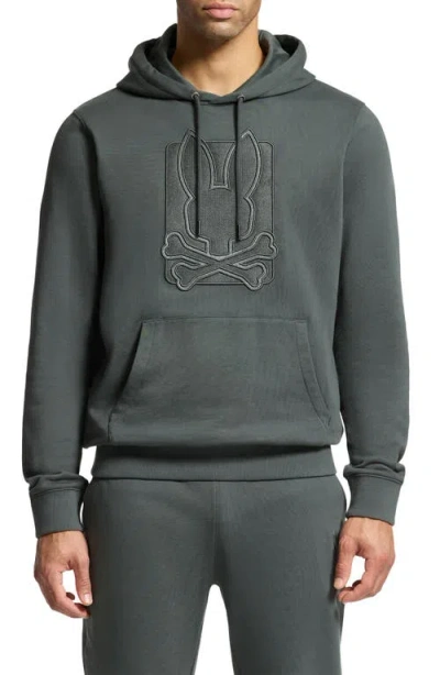 Psycho Bunny Pierce Embroidered Cotton Graphic Hoodie In Urban Chic