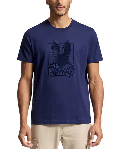 Psycho Bunny Pierce Embroidered Logo Pima Cotton T-shirt In Evening Blue