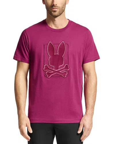 Psycho Bunny Pierce Embroidered Logo Tee In Purple