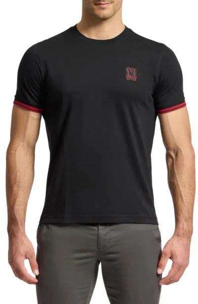 Psycho Bunny Pierce Logo Appliqué Pima Cotton T-shirt In Black