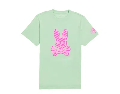 Psycho Bunny Pisani Crew Neck Graphic Icy Mint Men's Tee B6u716x1pc-cmt In Green