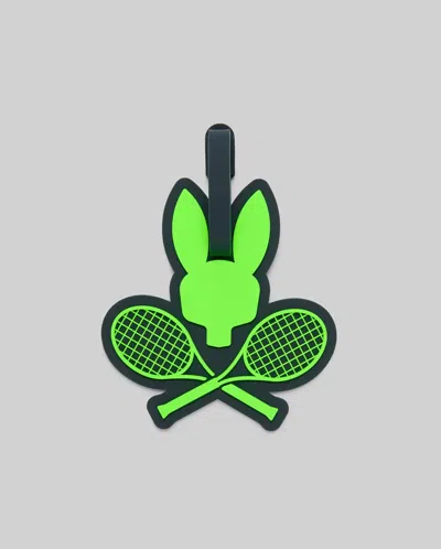 Psycho Bunny Racket Bunny Luggage Tag In 396 Green Gecko