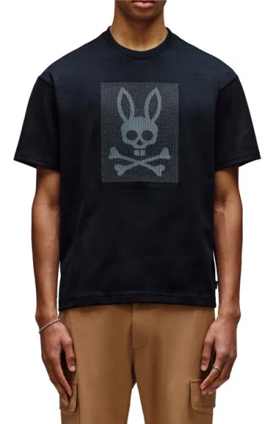 Psycho Bunny Reece Relaxed Fit Pima Cotton Graphic T-shirt In Black