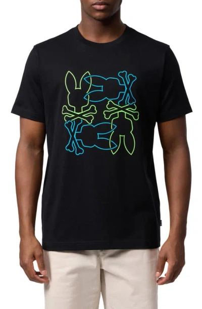 Psycho Bunny Rodman Pima Cotton Graphic T-shirt In Black