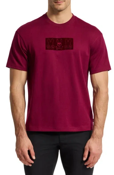 Psycho Bunny Romeo Relaxed Heavyweight Cotton Graphic T-shirt In Crimson