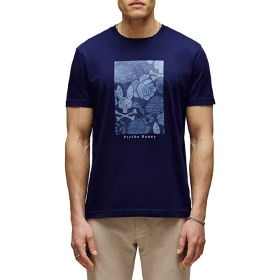 Psycho Bunny Rowen Floral Bunny Pima Cotton Graphic T-shirt In Blue