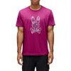 Psycho Bunny Rowen Floral Embroidered Pima Cotton Graphic T-shirt In Pink