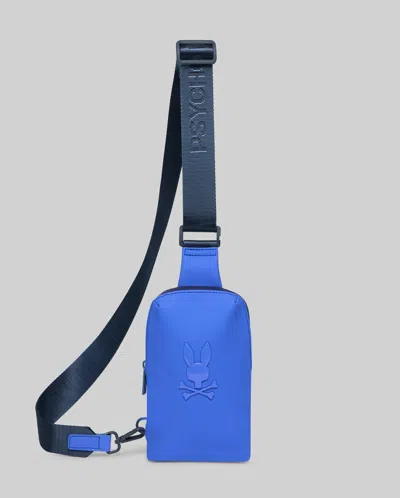 Psycho Bunny Rubberized Crossbody Bag In 426 Amparo Blue