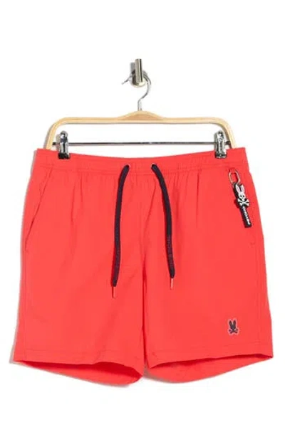 Psycho Bunny Samos Hydrochromic Swim Trunks In Orange