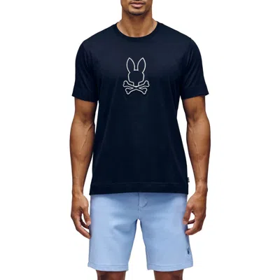 Psycho Bunny Seth Appliqué Graphic T-shirt In Black