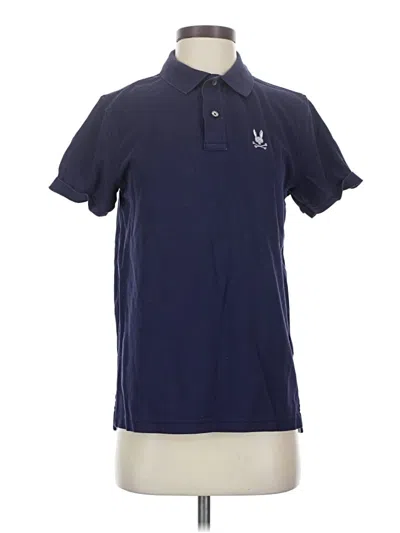 Pre-owned Psycho Bunny Short Sleeve Top Blue Collared Neckline Tops