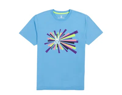 Psycho Bunny Shubert Graphic Cornflower Men's Tee Shirt B6u830u1pc-cfr In Blue
