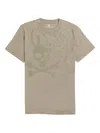 Psycho Bunny Skull-print Crew-neck T-shirt In Neutral