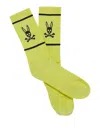 Psycho Bunny Skull-print Crew Socks In Green
