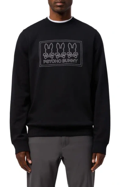 Psycho Bunny Tacoma Embroidered Graphic Sweatshirt In Black