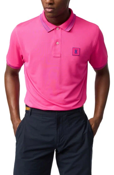 Psycho Bunny Tarrytown Sport Tipped Piqué Knit Polo In Fuchsia Purple