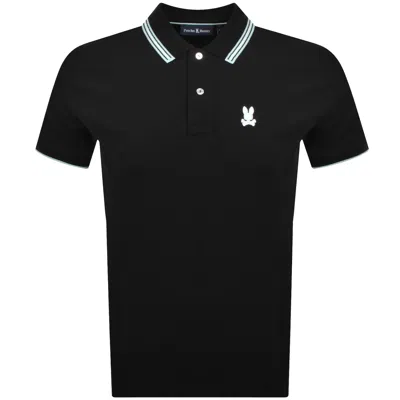 Psycho Bunny Tavian Pique Polo T Shirt Black