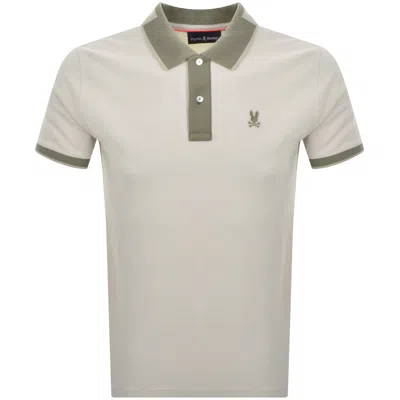 Psycho Bunny Thatcher Pique Polo T Shirt Beige In Sand