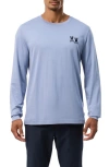 Psycho Bunny Tilden Embroidered Bunny Logo Long Sleeve T-shirt In Tempest
