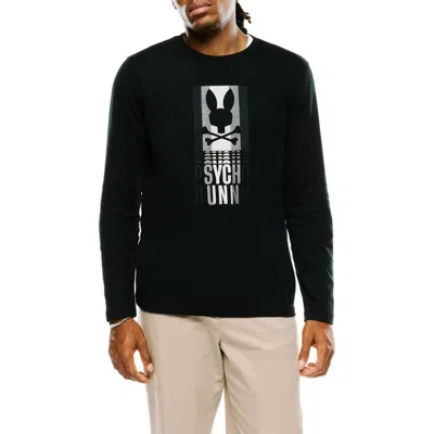 Psycho Bunny Ty Long Sleeve Embroidered Pima Cotton T-shirt In Black