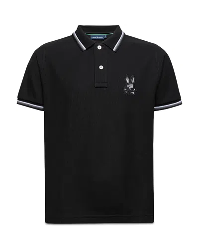 Psycho Bunny Unisex Baxter Pique Polo - Little Kid, Big Kid In Black