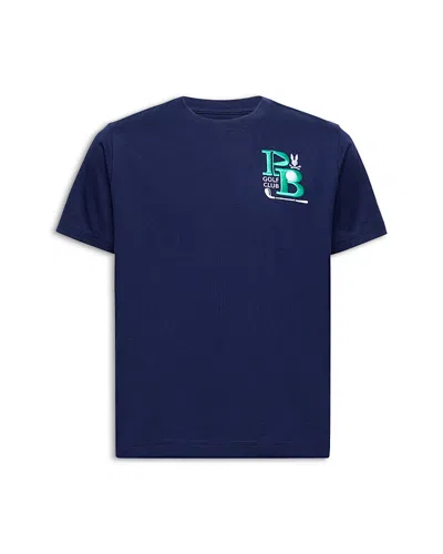 Psycho Bunny Unisex Denis Embroidered Logo Tee - Little Kid, Big Kid In Blue