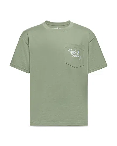 Psycho Bunny Unisex Desert Heavyweight Relaxed Fit Pocket Tee - Little Kid, Big Kid In Sea Spray