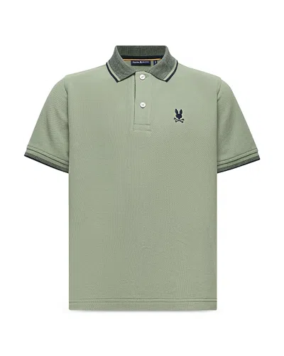 Psycho Bunny Unisex Evandale Oxford Collar Pique Polo - Little Kid, Big Kid In Sea Spray
