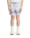 Shop Psycho Bunny Unisex Kids Forster Bunny Printed Swim Trunks - Little Kid, Big Kid In Lavendar Grey