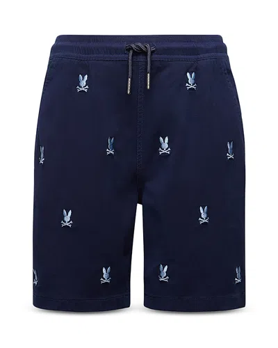 Psycho Bunny Unisex Logo Print Stretch Shorts - Little Kid, Big Kid In Indigo