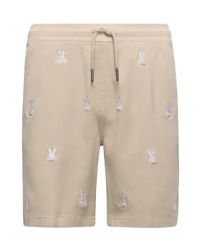 Psycho Bunny Unisex Logo Print Stretch Shorts - Little Kid, Big Kid In Stone