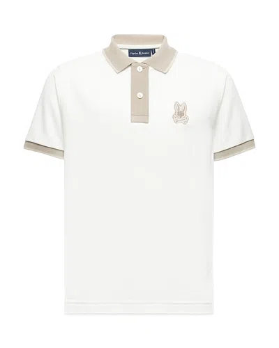 Psycho Bunny Unisex New Castle Pique Polo - Little Kid, Big Kid In Ivory