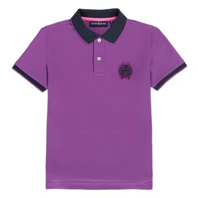 Psycho Bunny Kids' Violet Logo Polo In Purple