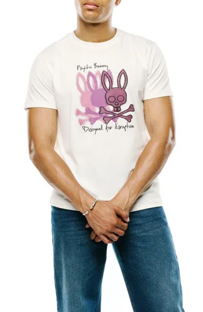 Psycho Bunny Walton Pima Cotton Graphic T-shirt In Ecru