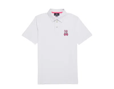 Psycho Bunny Waverly Jersey Logo Polo White Men's Shirt B6k748u1pc-wht
