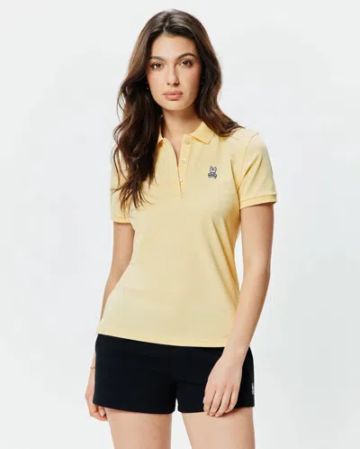 Psycho Bunny Women's Classic Pique Polo In Yellow