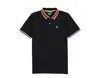 Psycho Bunny York Stripe Collar Polo Black Men's Shirt B6k844u1pc-pcr In Black