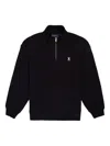 Psycho Bunny Mens Yorkville Relaxed Fit Embroided Zip Sweatshirt In Black