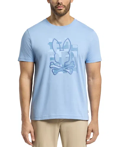Psycho Bunny Zealand Graphic Applique Logo Tee In Serenity