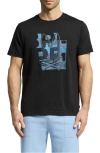Psycho Bunny Zealand Graphic Applique Logo Tee In Black