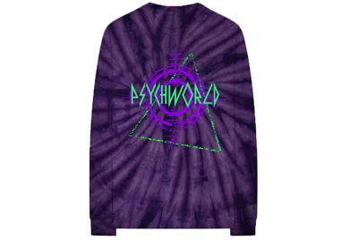 Pre-owned Psychworld Men's  X Trippie Redd Long Sleeve Tee Shirt In Tie Dye In Multi