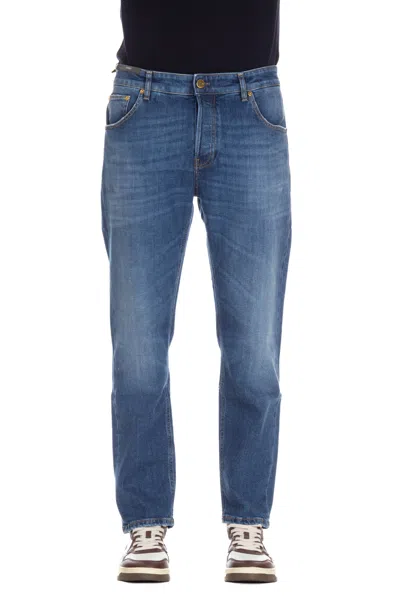 Pt Denim Camoscio Carrot Fit Jeans In Blue