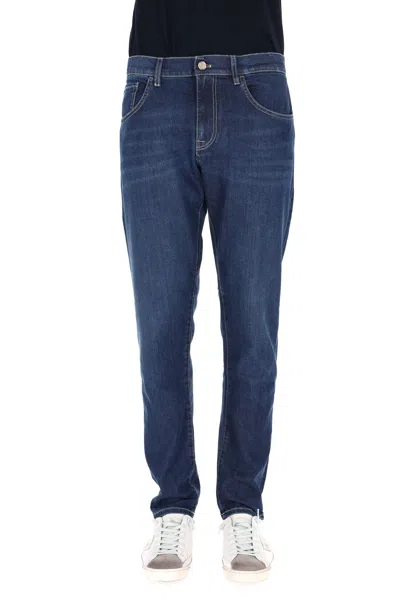 Pt Denim Dark Wash Breakbeat Cotton-silk Jeans In Gray