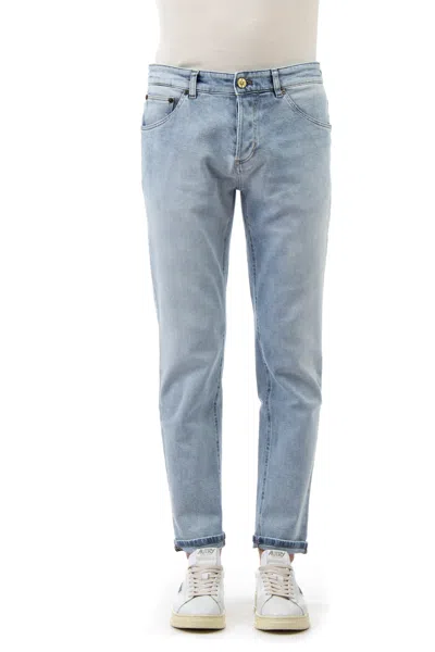 Pt Denim Light Wash Reggae Fit Jeans In Blue