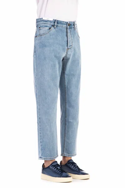 Pt Denim Rebel Fit Relaxed Jeans In Blue